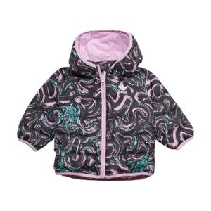 adidas Toddler Hooded Puffer Jacket in Black, Pink & Teal